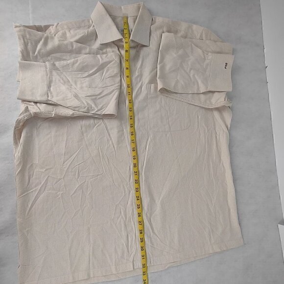 Sam Surin Gold/White Checked 8 Button Dress Shirt (See photo's for approx meas) - Picture 3 of 10